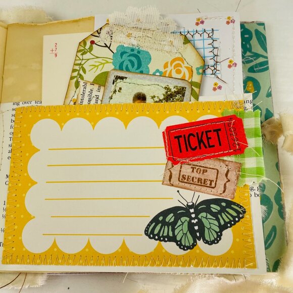 Handmade Junk Journal Hard Custom Game Board Cover Includes Removable Ephemera u - Picture 14 of 16